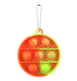Stuff Certified® Pop It - Fidget Giocattolo antistress Bubble Toy in silicone rotondo arancione-giallo