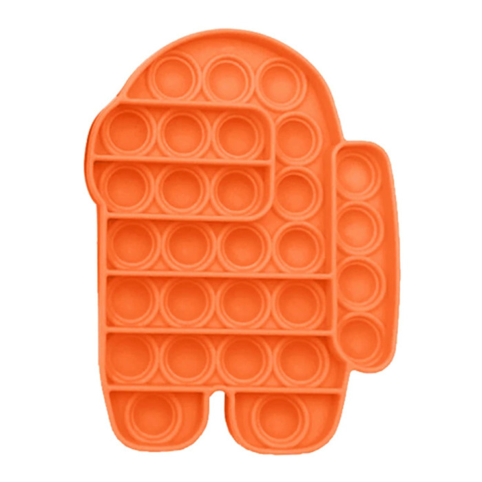 Pop It - Fidget Anti Stress Speelgoed Bubble Toy Siliconen Mannetje Oranje