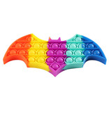 Stuff Certified® Pop It - Fidget Anti Stress Toy Bubble Toy Silicone Bat Rainbow