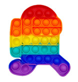 Stuff Certified® Pop It - Fidget Anti Stress Speelgoed Bubble Toy Siliconen Mannetje Regenboog