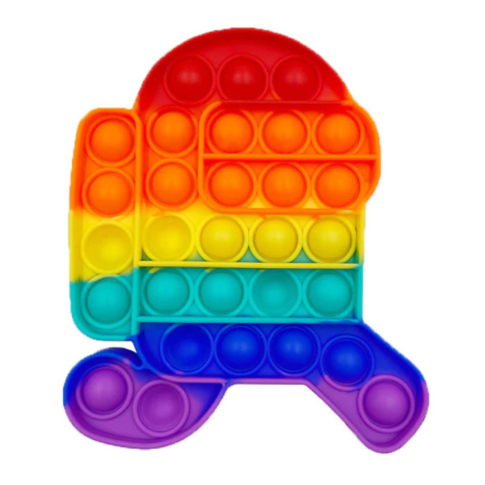 Pop It - Fidget Anti Stress Speelgoed Bubble Toy Siliconen Mannetje Regenboog