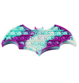 Stuff Certified® Pop It - Fidget Anti Stress Speelgoed Bubble Toy Siliconen Vleermuis Paars-Blauw-Wit