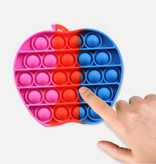 Stuff Certified® Pop It - Zappeln Anti Stress Spielzeug Bubble Toy Silikon Apfel Pink-Rot-Blau