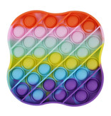 Stuff Certified® Hágalo estallar - Fidget Anti Stress Toy Bubble Toy Silicona Square Rainbow