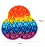 Stuff Certified® Pop It - Fidget Anti Stress Toy Bubble Toy Silicone Triple Circle Rainbow