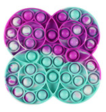 Stuff Certified® Pop It - Fidget Anti Stress Toy Bubble Toy Silicone Quadruple Circle Bleu-Violet-Blanc