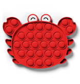 Stuff Certified® Pop It - Fidget Anti Stress Speelgoed Bubble Toy Siliconen Krab Rood