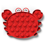 Stuff Certified® Pop It - Fidget Anti Stress Toy Bubble Toy Silicone Crab Red