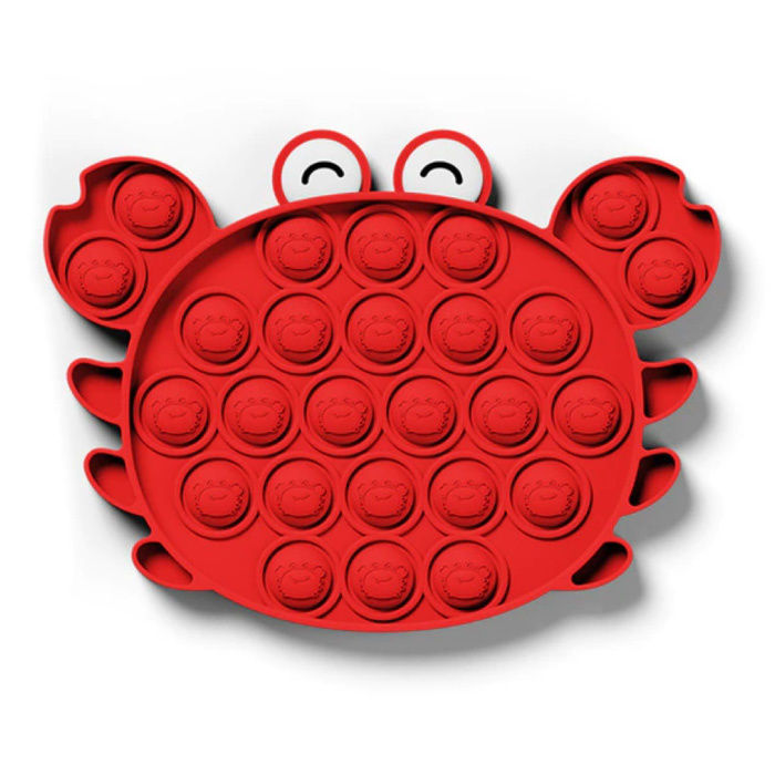 Pop It - Fidget Anti Stress Speelgoed Bubble Toy Siliconen Krab Rood