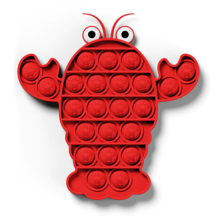 Pop It - Fidget Anti Stress Toy Bubble Toy Silicone Lobster Red