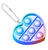 Stuff Certified® Pop It - Fidget Anti Stress Toy Bubble Toy Silicone Heart Blue-Pink