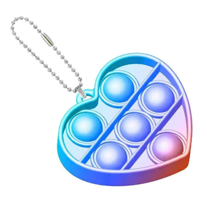 Stuff Certified® Pop It - Fidget Anti Stress Toy Bubble Toy Silikonowe serce niebiesko-różowe