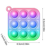 Stuff Certified® Pop It - Fidget Anti Stress Toy Bubble Toy Silicone Quadrato Rosa-Blu-Verde