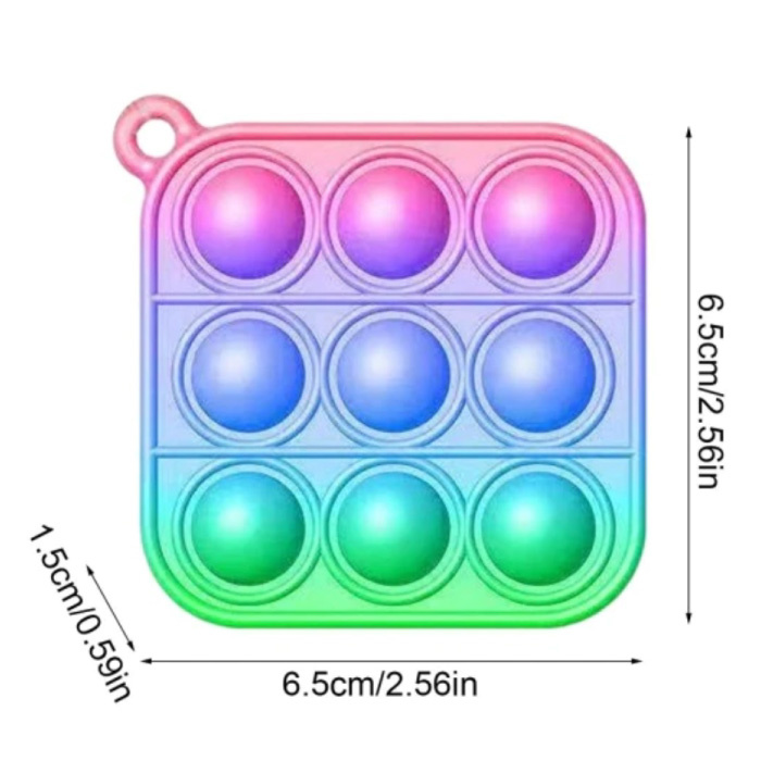 Stuff Certified® Pop It - Fidget Anti Stress Toy Bubble Toy Silicone Square Pink-Blue-Green