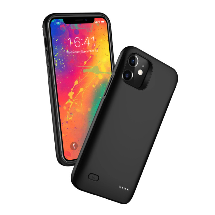 Stuff Certified® Custodia per iPhone 12 Mini Powercase 4000mAh Powerbank Custodia con caricabatteria Custodia nera