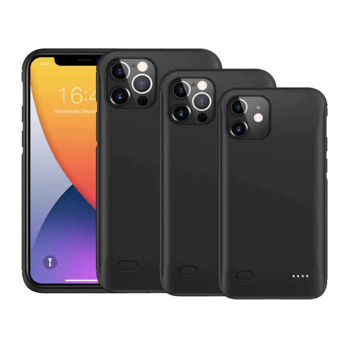 Stuff Certified® Custodia per iPhone 12 Mini Powercase 4000mAh Powerbank Custodia con caricabatteria Custodia nera