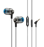 QKZ DM7 Oordopjes met Microfoon en Controls - 3.5mm AUX Oortjes Volumebeheer Wired Earphones Oortelefoon Zwart