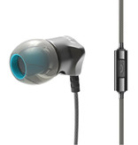 QKZ Écouteurs DM7 avec micro et commandes - Écouteurs AUX 3,5 mm Contrôle du volume Écouteurs filaires Noir