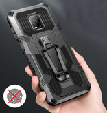 Funda Xiaomi Poco X3 Pro Hoesje  - Magnetisch Shockproof Case Cover Cas TPU Bruin + Kickstand