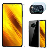 SGP Hybrid Protection 3 en 1 pour Xiaomi Poco X3 Pro - Protecteur d'écran en verre trempé + Protecteur d'appareil photo + Housse de protection