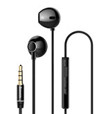 Baseus Encok H06 Oortjes met Microfoon en Volume Controls - 3.5mm AUX Oordopjes Wired Earphones Oortelefoon Zwart