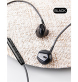 Baseus Słuchawki Encok H06 z mikrofonem i regulacją głośności - Słuchawki 3,5 mm AUX Słuchawki przewodowe Słuchawki czarne