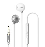 Baseus Encok H06 Earphones with Microphone and Volume Controls - 3.5mm AUX Earphones Wired Earphones Earphone White