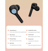 Juessen Auriculares inalámbricos - Auriculares con control táctil TWS Auriculares Bluetooth 5.0 Auriculares Auriculares Negro