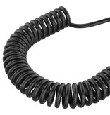 Nohon Cable de carga rizado para iPhone Lightning - Cable de datos de resorte en espiral 2A Cable de cargador de 1.8 metros Negro