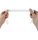 Nohon Zwinięty kabel do ładowania Micro-USB - 2A Kabel ze sprężyną spiralną Kabel do ładowania 1,8 m Czarny