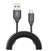 Nohon Cable de carga rizado para micro-USB - 2A Cable de datos de resorte en espiral Cable de cargador de 1,8 metros Negro