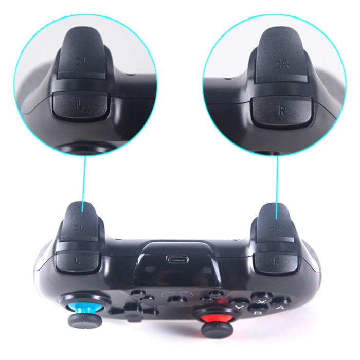 Stuff Certified® Manette de jeu pour Nintendo Switch - Manette de jeu Bluetooth NS avec vibration noire