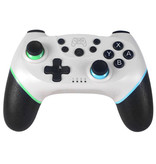 Stuff Certified® Controlador de juegos para Nintendo Switch - NS Bluetooth Gamepad con vibración blanca