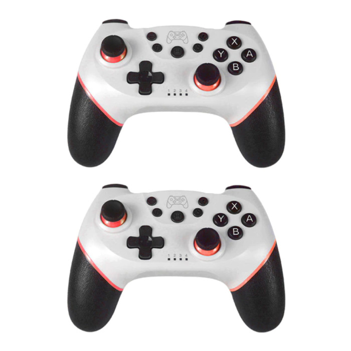 2-Pack Gaming Controller voor Nintendo Switch - NS Bluetooth Gamepad met Vibratie Wit