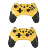 Stuff Certified® Paquet de 2 manettes de jeu pour Nintendo Switch - Manette de jeu Bluetooth NS avec vibration jaune