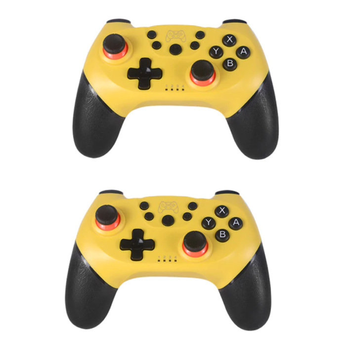 Paquet de 2 manettes de jeu pour Nintendo Switch - Manette de jeu Bluetooth NS avec vibration jaune