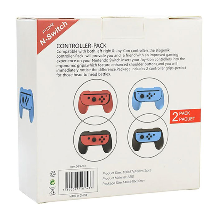 Stuff Certified® 2-pakowy uchwyt kontrolera do Nintendo Switch Joy-Cons - Uchwyt NS Gamepad czerwono-niebieski