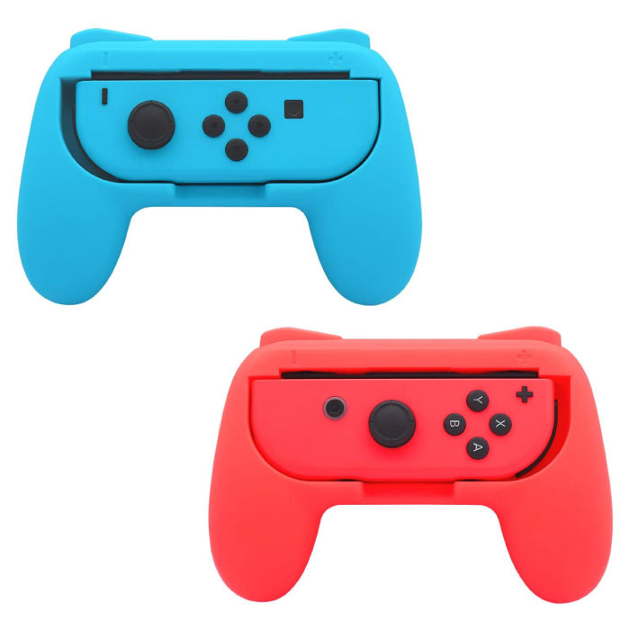Stuff Certified® 2-Pack Controller Grip voor Nintendo Switch Joy-Cons - NS Gamepad Handgrip Handvat Rood-Blauw