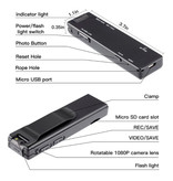 Vandlion Mini telecamera di sicurezza con luce di riempimento - Allarme rilevatore di movimento videocamera HD 1080p nero