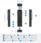 Vandlion Mini cámara de seguridad con luz de relleno - Detector de movimiento de videocámara HD 1080p Alarma Negro