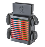 Saivitem Multifunctionele Standaard voor Nintendo Switch Console en Games - NS  Controller Stand Game Houder Zwart