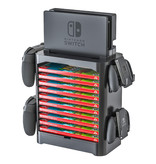 Saivitem Multifunktionsständer für Nintendo Switch Console und Spiele - NS Controller Stand Game Holder Schwarz