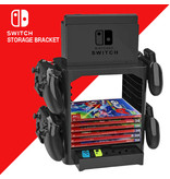 Saivitem Multifunctionele Standaard voor Nintendo Switch Console en Games - NS  Controller Stand Game Houder Zwart