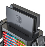 Saivitem Multifunktionsständer für Nintendo Switch Console und Spiele - NS Controller Stand Game Holder Schwarz