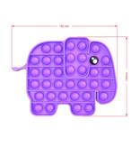 Stuff Certified® Pop It - Zappeln Anti Stress Spielzeug Bubble Toy Silikon Elefant Lila
