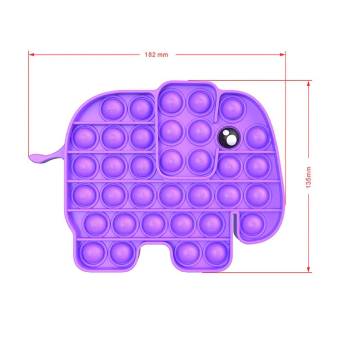 Pop It - Fidget Anti Stress Speelgoed Bubble Toy Siliconen Olifant Paars