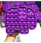 Stuff Certified® Pop It - Fidget Anti Stress Toy Bubble Toy Silicone Elephant Purple