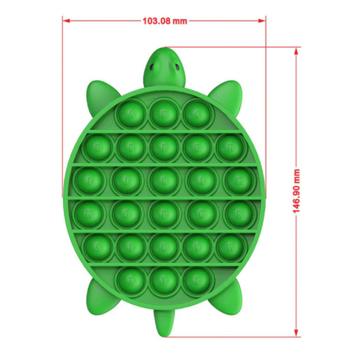 Pop It - Fidget Anti Stress Toy Bubble Toy Silicone Turtle Green