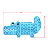 Stuff Certified® Pop It - Fidget Anti Stress Speelgoed Bubble Toy Siliconen Krokodil Blauw