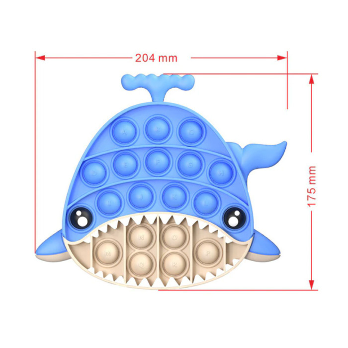 Pop It - Fidget Anti Stress Toy Bubble Toy Silicone Whale Blue